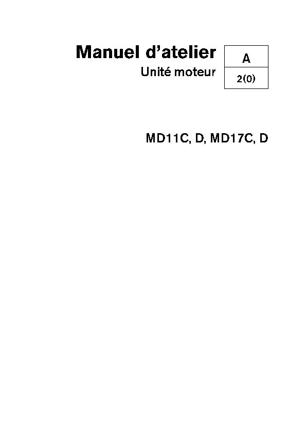7739360 M.ATELIER MD11C, D & MD17C, D Unité Moteur